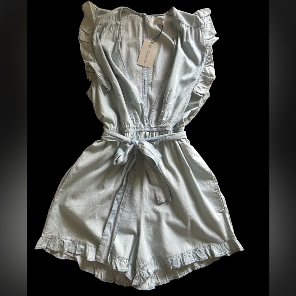 Vervet Chambray Romper NWT - Picture 2 of 5